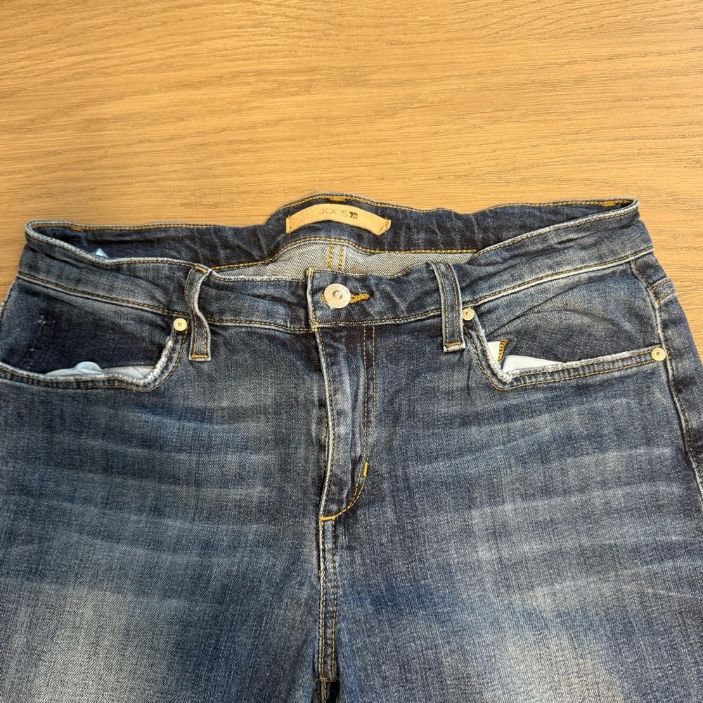 Joe's Jeans Straight Ankle Distressed High Low Hem Sz 30 Classic Preppy Luxury - Picture 2 of 8